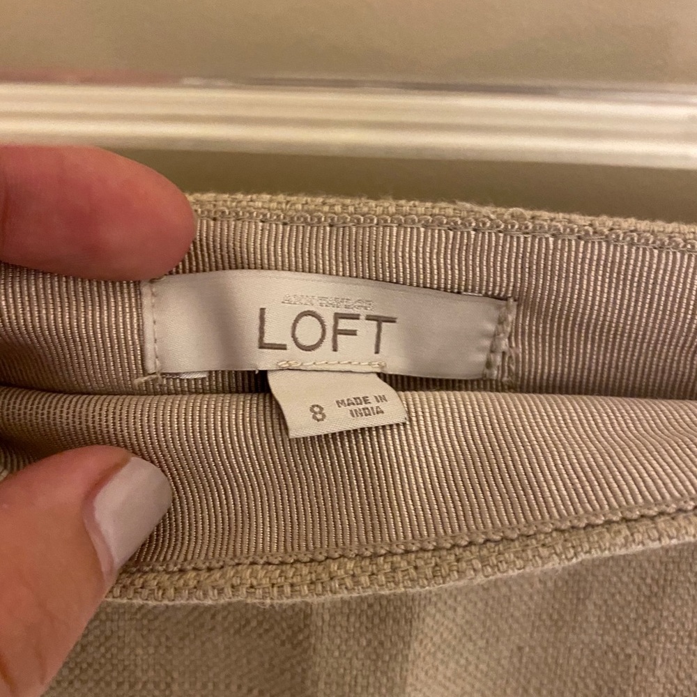Loft Tan Linen Skirt! Size 8 - Picture 3 of 3